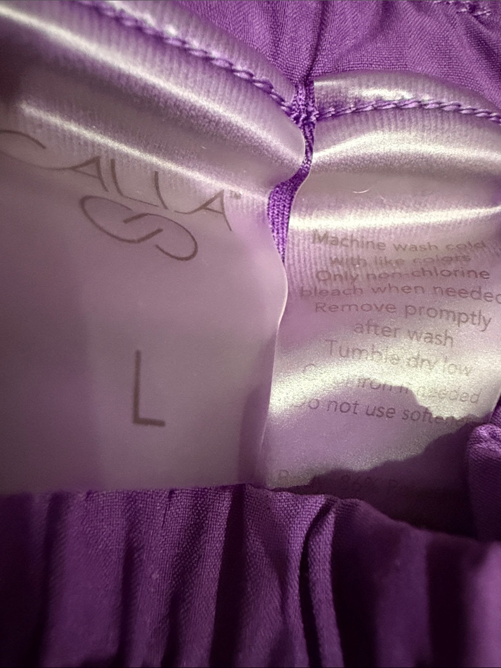 Women’s Purple Elastic-Waist Athletic Shorts CALIA size LARGE - Picture 3 of 5